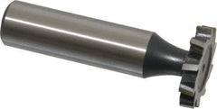Interstate - 7/8" Diam x 5/32" Face Width, High Speed Steel, 10 Teeth, Shank Connection Woodruff Keyseat Cutter - Uncoated, 2-5/32" OAL x 1/2" Shank, Staggered Teeth, ANSI 507, Old Standard 10 - Exact Tool & Supply