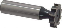 Interstate - 7/8" Diam x 3/16" Face Width, High Speed Steel, 10 Teeth, Shank Connection Woodruff Keyseat Cutter - Uncoated, 2-3/16" OAL x 1/2" Shank, Staggered Teeth, ANSI 607, Old Standard 11 - Exact Tool & Supply