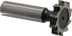 Interstate - 1-1/8" Diam x 7/32" Face Width, High Speed Steel, 12 Teeth, Shank Connection Woodruff Keyseat Cutter - Uncoated, 2-7/32" OAL x 1/2" Shank, Staggered Teeth, ANSI 709, Old Standard 17 - Exact Tool & Supply