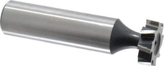 Interstate - 5/8" Diam x 3/16" Face Width, High Speed Steel, 8 Teeth, Shank Connection Woodruff Keyseat Cutter - Uncoated, 2-3/16" OAL x 1/2" Shank, Staggered Teeth, ANSI 605, Old Standard 61 - Exact Tool & Supply