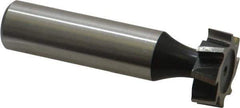 Interstate - 3/4" Diam x 1/4" Face Width, High Speed Steel, 10 Teeth, Shank Connection Woodruff Keyseat Cutter - Uncoated, 2-1/4" OAL x 1/2" Shank, Staggered Teeth, ANSI 806, Old Standard 91 - Exact Tool & Supply