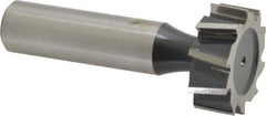 Interstate - 1" Diam x 3/8" Face Width, High Speed Steel, 10 Teeth, Shank Connection Woodruff Keyseat Cutter - Uncoated, 2-3/8" OAL x 1/2" Shank, Staggered Teeth, ANSI 1208, Old Standard 152 - Exact Tool & Supply