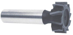 Keo - 1-1/8" Diam x 7/32" Face Width, High Speed Steel, 10 Teeth, Shank Connection Woodruff Keyseat Cutter - Uncoated, 2-7/32" OAL x 1/2" Shank, Staggered Teeth, ANSI 709, Old Standard 17 - Exact Tool & Supply
