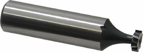 Interstate - 5/16" Diam x 3/32" Face Width, High Speed Steel, 6 Teeth, Shank Connection Woodruff Keyseat Cutter - Uncoated, 2-3/32" OAL x 1/2" Shank, Staggered Teeth, ANSI 302-1/2, Old Standard 207 - Exact Tool & Supply