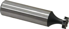Interstate - 3/8" Diam x 3/32" Face Width, High Speed Steel, 6 Teeth, Shank Connection Woodruff Keyseat Cutter - Uncoated, 2-3/32" OAL x 1/2" Shank, Staggered Teeth, ANSI 303, Old Standard 212 - Exact Tool & Supply