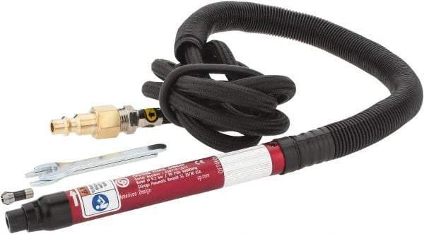 Chicago Pneumatic - 1/8" Collet, Straight Handle, Straight Air Die Grinder - 60,000 RPM, Rear Exhaust, 7 CFM, 0.05 hp, 6.21 bar, 1/4" Inlet - Exact Tool & Supply