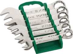 SK - 7 Piece, 3/8 to 3/4", 12 Point, Combination Wrench Set - Inch System of Measurement, Chrome Finish, Comes in Rack - Exact Tool & Supply