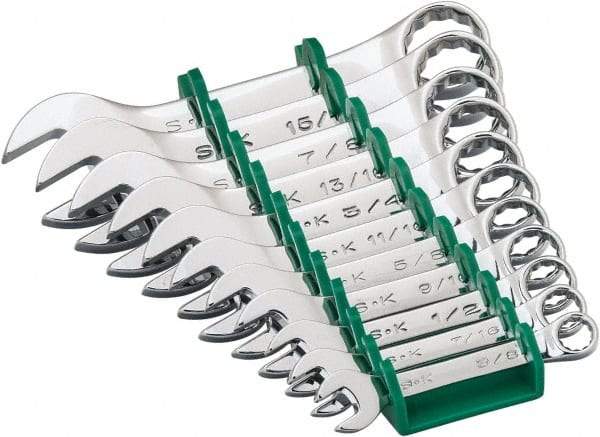 SK - 11 Piece, 3/8 to 1", 12 Point, Combination Wrench Set - Inch System of Measurement, Chrome Finish, Comes in Plastic Tray - Exact Tool & Supply