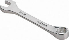 SK - 10mm 12 Point Offset Combination Wrench - 15° Offset Angle, 3-3/4" OAL, Steel, Chrome Finish - Exact Tool & Supply