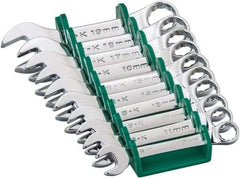SK - 10 Piece, 10 to 19mm, 12 Point, Combination Wrench Set - Metric System of Measurement, Chrome Finish, Comes in Plastic Tray - Exact Tool & Supply