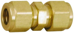 Parker - 1/8" OD, Brass Union - 3,600 Max Working psi, 7/16" Hex, Comp x Comp Ends - Exact Tool & Supply