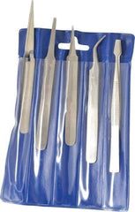 Value Collection - Stainless Steel Tweezer Set - 5 Piece - Exact Tool & Supply