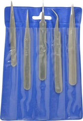 Value Collection - Stainless Steel Tweezer Set - 5 Piece - Exact Tool & Supply