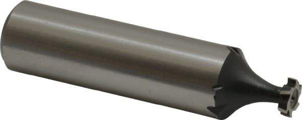 Interstate - 1/4" Diam x 1/16" Face Width, Cobalt, 6 Teeth, Shank Connection Woodruff Keyseat Cutter - Uncoated, 2-1/16" OAL x 1/2" Shank, Staggered Teeth, ANSI 202, Old Standard 201 - Exact Tool & Supply
