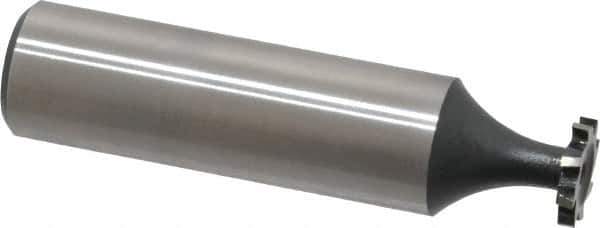 Interstate - 3/8" Diam x 1/16" Face Width, Cobalt, 6 Teeth, Shank Connection Woodruff Keyseat Cutter - Uncoated, 2-1/16" OAL x 1/2" Shank, Staggered Teeth, ANSI 203, Old Standard 211 - Exact Tool & Supply