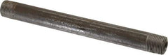 Made in USA - Schedule 80, 3/8" Diam x 6-1/2" Long Black Pipe Nipple - Threaded - Exact Tool & Supply