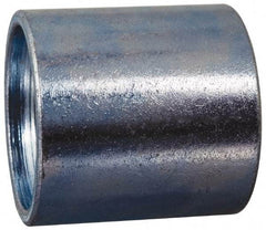 Made in USA - Class 150, 4" Galvanized Pipe Coupling - Threaded, Malleable Iron - Exact Tool & Supply