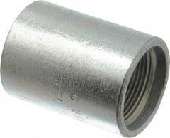 Made in USA - Class 300, 1-1/4" Galvanized Pipe Coupling - Threaded, Steel - Exact Tool & Supply