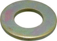 Made in USA - 5/16" Screw, Grade 8 Alloy Steel SAE Flat Washer - 11/32" ID x 11/16" OD, 0.072" Thick, Zinc Yellow Dichromate Finish - Exact Tool & Supply