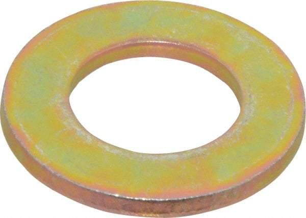 Made in USA - 3/4" Screw, Grade 8 Alloy Steel SAE Flat Washer - 13/16" ID x 1-1/2" OD, 0.146" Thick, Zinc Yellow Dichromate Finish - Exact Tool & Supply