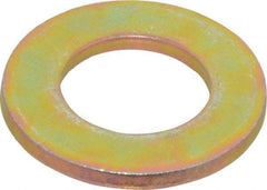 Made in USA - 3/4" Screw, Grade 8 Alloy Steel SAE Flat Washer - 13/16" ID x 1-1/2" OD, 0.146" Thick, Zinc Yellow Dichromate Finish - Exact Tool & Supply