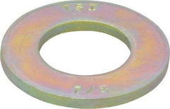 Made in USA - 7/8" Screw, Grade 8 Alloy Steel SAE Flat Washer - 15/16" ID x 1-3/4" OD, 0.16" Thick, Zinc Yellow Dichromate Finish - Exact Tool & Supply