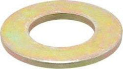 Made in USA - 1" Screw, Grade 8 Alloy Steel SAE Flat Washer - 1-1/16" ID x 2" OD, 0.16" Thick, Zinc Yellow Dichromate Finish - Exact Tool & Supply