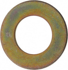 Made in USA - 1-3/8" Screw, Grade 8 Alloy Steel SAE Flat Washer - 1-7/16" ID x 2-3/4" OD, 0.213" Thick, Zinc Yellow Dichromate Finish - Exact Tool & Supply