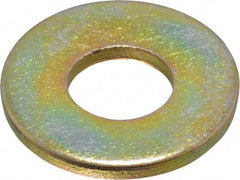 Made in USA - 5/16" Screw, Grade 8 Alloy Steel USS Flat Washer - 0.37" ID x 0.905" OD, 0.104" Thick, Zinc Yellow Dichromate Finish - Exact Tool & Supply