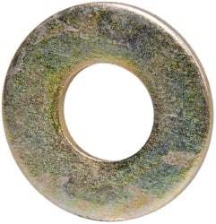 Made in USA - 3/8" Screw, Grade 8 Alloy Steel USS Flat Washer - 0.433" ID x 1.03" OD, 0.104" Thick, Zinc Yellow Dichromate Finish - Exact Tool & Supply