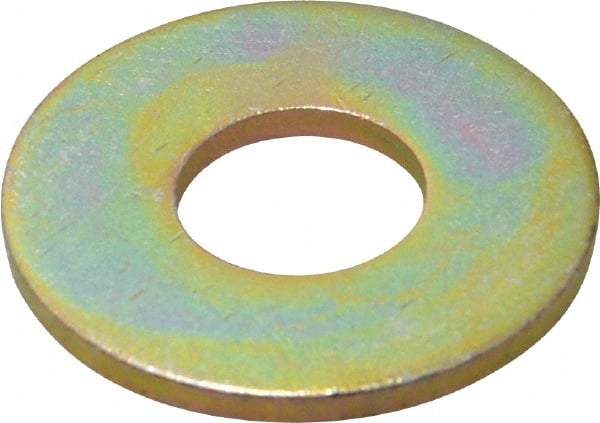 Made in USA - 5/8" Screw, Grade 8 Alloy Steel USS Flat Washer - 0.681" ID x 1.78" OD, 0.16" Thick, Zinc Yellow Dichromate Finish - Exact Tool & Supply