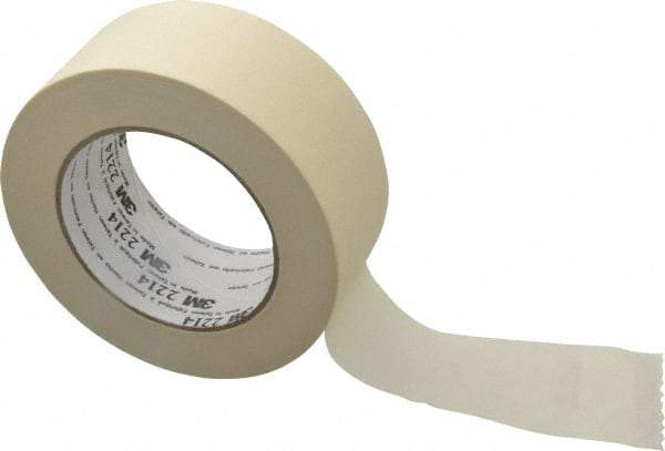 3M - 2" Wide x 60 Yd Long Tan Paper Masking Tape - Series 2214, 5.4 mil Thick, 23 In/Lb Tensile Strength - Exact Tool & Supply