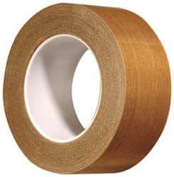 3M - 36 Yd Long x 3" Wide, Series 5453, Brown Silicone Glass Cloth/PTFE Tape - 8.2 mil Thick, 175 Lb/In Tensile Strength - Exact Tool & Supply