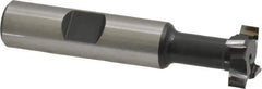 Interstate - 21/32" Cut Diam, 17/64" Cut Width, 21/64" Neck Diam, 1/2" Shank Diam, 2-11/16" OAL, High Speed Steel T-Slot Cutter - TiN Finish, 5/16" Bolt, 1-13/16" Shank Length, Staggered Teeth - Exact Tool & Supply