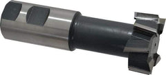 Interstate - 1-27/32" Cut Diam, 53/64" Cut Width, 1-1/32" Neck Diam, 1-1/4" Shank Diam, 4-13/16" OAL, High Speed Steel T-Slot Cutter - TiN Finish, 1" Bolt, 2-5/16" Shank Length, Staggered Teeth - Exact Tool & Supply