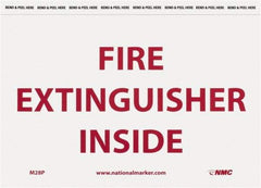 NMC - Fire Extinguisher Inside, Pressure Sensitive Vinyl Fire Sign - 9" Wide x 6" High - Exact Tool & Supply