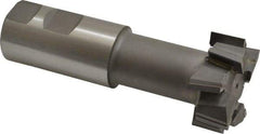 Made in USA - 1-27/32" Cut Diam, 53/64" Cut Width, 1-1/32" Neck Diam, 1-1/4" Shank Diam, 4-13/16" OAL, C2 Carbide-Tipped T-Slot Cutter - Uncoated, 1" Bolt, 2-5/16" Shank Length, Staggered Teeth, 8 Teeth, Weldon Flat - Exact Tool & Supply
