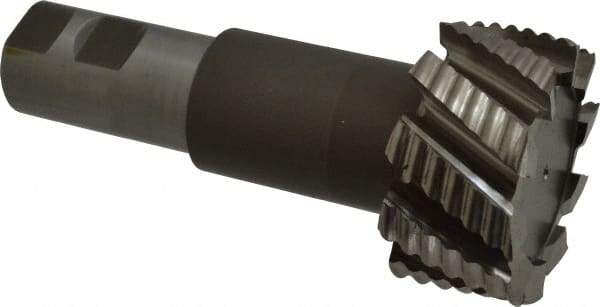 Interstate - 2-21/32" Cut Diam, 1-11/32" Cut Width, 1-17/32" Neck Diam, 1-1/4" Shank Diam, 5-29/32" OAL, M42 Cobalt T-Slot Cutter - Uncoated, 1-1/2" Bolt, 4-9/16" Shank Length, Straight Teeth, Roughing - Exact Tool & Supply
