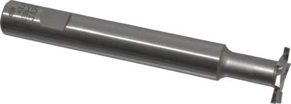 Interstate - 1" Cut Diam, 1/8" Cut Width, 11.1mm Neck Diam, 5/8" Shank Diam, 4-15/16" OAL, M42 Cobalt T-Slot Cutter - Uncoated, Staggered Teeth, 8 Teeth - Exact Tool & Supply