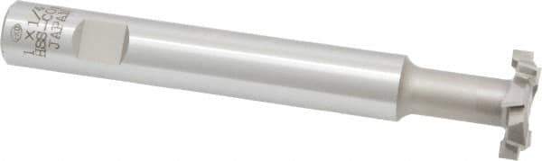 Interstate - 1" Cut Diam, 1/4" Cut Width, 11.1mm Neck Diam, 5/8" Shank Diam, 4-15/16" OAL, M42 Cobalt T-Slot Cutter - Staggered Teeth, 8 Teeth - Exact Tool & Supply