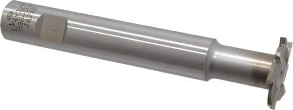 Interstate - 1-1/4" Cut Diam, 1/8" Cut Width, 15mm Neck Diam, 3/4" Shank Diam, 5-1/8" OAL, M42 Cobalt T-Slot Cutter - Staggered Teeth, 8 Teeth - Exact Tool & Supply