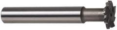 Made in USA - 2" Cut Diam, 5/8" Cut Width, 51/64" Neck Diam, 1" Shank Diam, 5-11/16" OAL, M2 High Speed Steel T-Slot Cutter - Uncoated, Staggered Teeth, 10 Teeth, Weldon Flat - Exact Tool & Supply