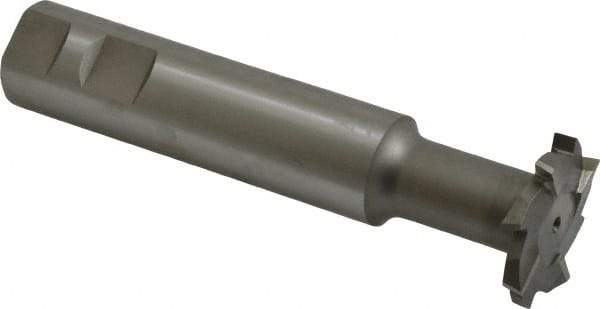 Interstate - 1-1/2" Cut Diam, 1/4" Cut Width, 1" Shank Diam, 5-5/16" OAL, M42 Cobalt T-Slot Cutter - Staggered Teeth, 8 Teeth - Exact Tool & Supply