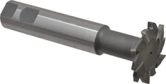 Interstate - 2" Cut Diam, 1/4" Cut Width, 1" Shank Diam, 5-11/16" OAL, M42 Cobalt T-Slot Cutter - Staggered Teeth, 10 Teeth - Exact Tool & Supply