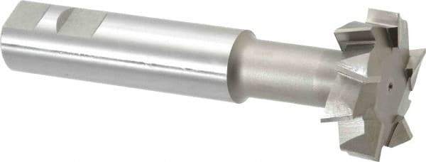 Interstate - 2" Cut Diam, 5/8" Cut Width, 1" Shank Diam, 5-11/16" OAL, M42 Cobalt T-Slot Cutter - Staggered Teeth, 10 Teeth - Exact Tool & Supply