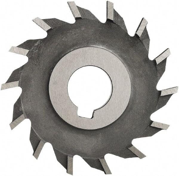 Made in USA - 6" Diam x 3/8" Width of Cut, 28 Teeth, High Speed Steel Side Milling Cutter - Straight Teeth, TiN Coated - Exact Tool & Supply