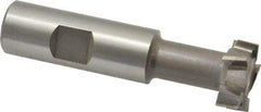 Made in USA - 31/32" Cut Diam, 25/64" Cut Width, 17/32" Neck Diam, 3/4" Shank Diam, 3-7/16" OAL, M42 Cobalt T-Slot Cutter - Uncoated, 1/2" Bolt, 2-1/16" Shank Length, Staggered Teeth, 8 Teeth, Weldon Flat - Exact Tool & Supply