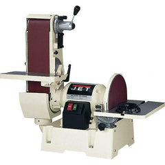 Jet - 48 Inch Long x 6 Inch Wide Belt, 12 Inch Diameter, Horizontal and Vertical Combination Sanding Machine - 2,500 Ft./min Belt Speed, 1-1/2 HP, Single Phase - Exact Tool & Supply