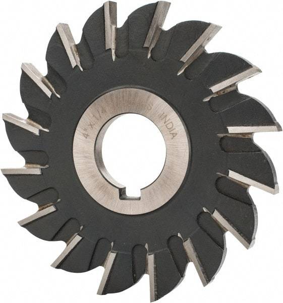 Value Collection - 16 Teeth, 4" Diam x 1/4" Width of Cut, High Speed Steel Side Milling Cutter - Straight Teeth, Uncoated - Exact Tool & Supply