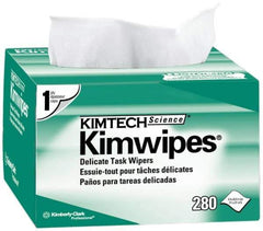 Kimtech - Dry Clean Room/Lab/Critical Task Wipes - Pop-Up, 8-3/8" x 4-3/8" Sheet Size, White - Exact Tool & Supply